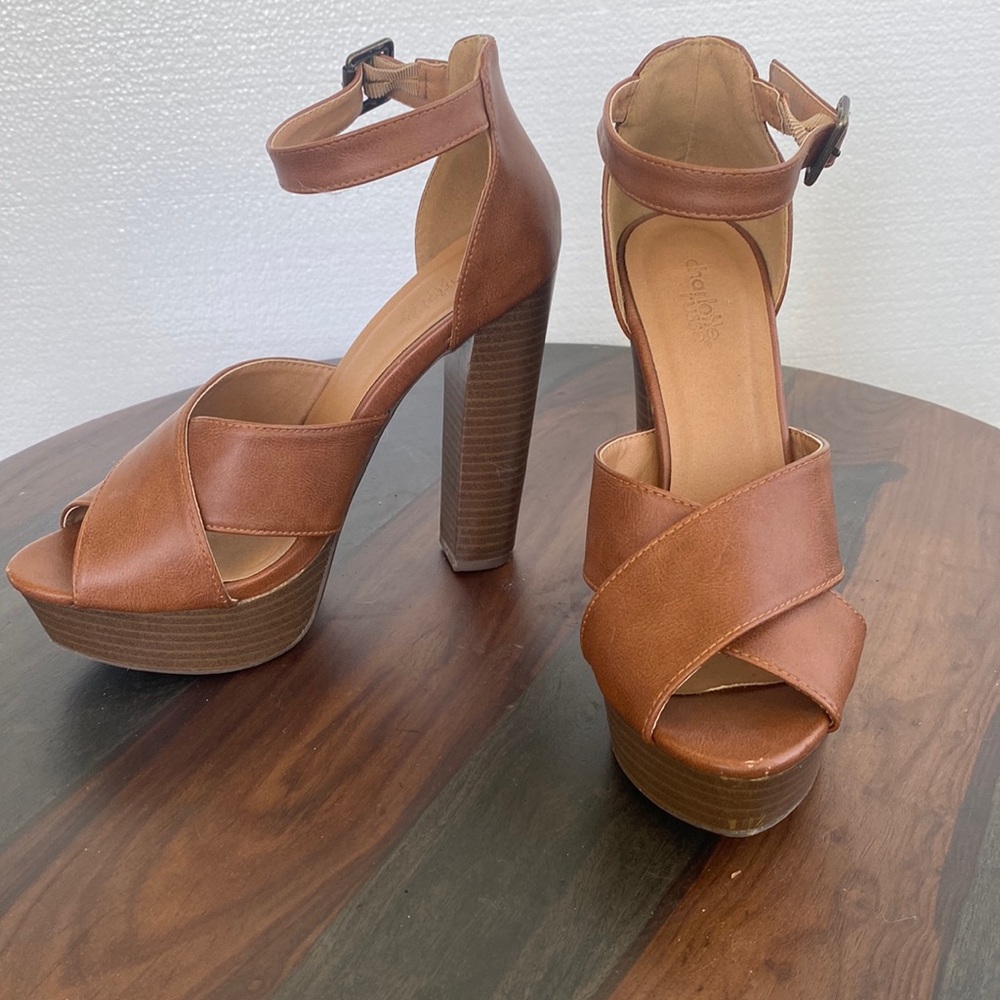 Ankle strap brown 6 inch heel